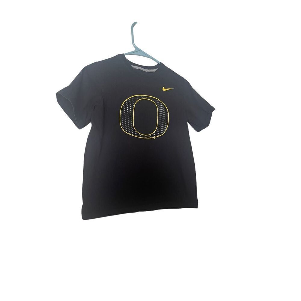 Nike Mens Black Cotton Oregon Ducks Crew Neck Short Sleeve T-Shirt Size Medium